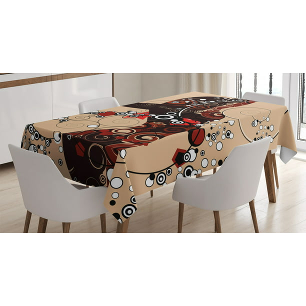 60 X 84 Dark Indigo Salmon and Pink Geometric Hexagonal Shapes Abstract Honeycomb Polygonal Art Design Ambesonne Modern Tablecloth Rectangular Table Cover for Dining Room Kitchen Decor 